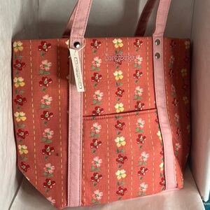 Longaberger Homestead Pink Floral Purse Tote Handbag NEW